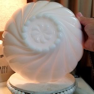 Hazel- Atlas Alpine Swirl Milk Glass Bowl